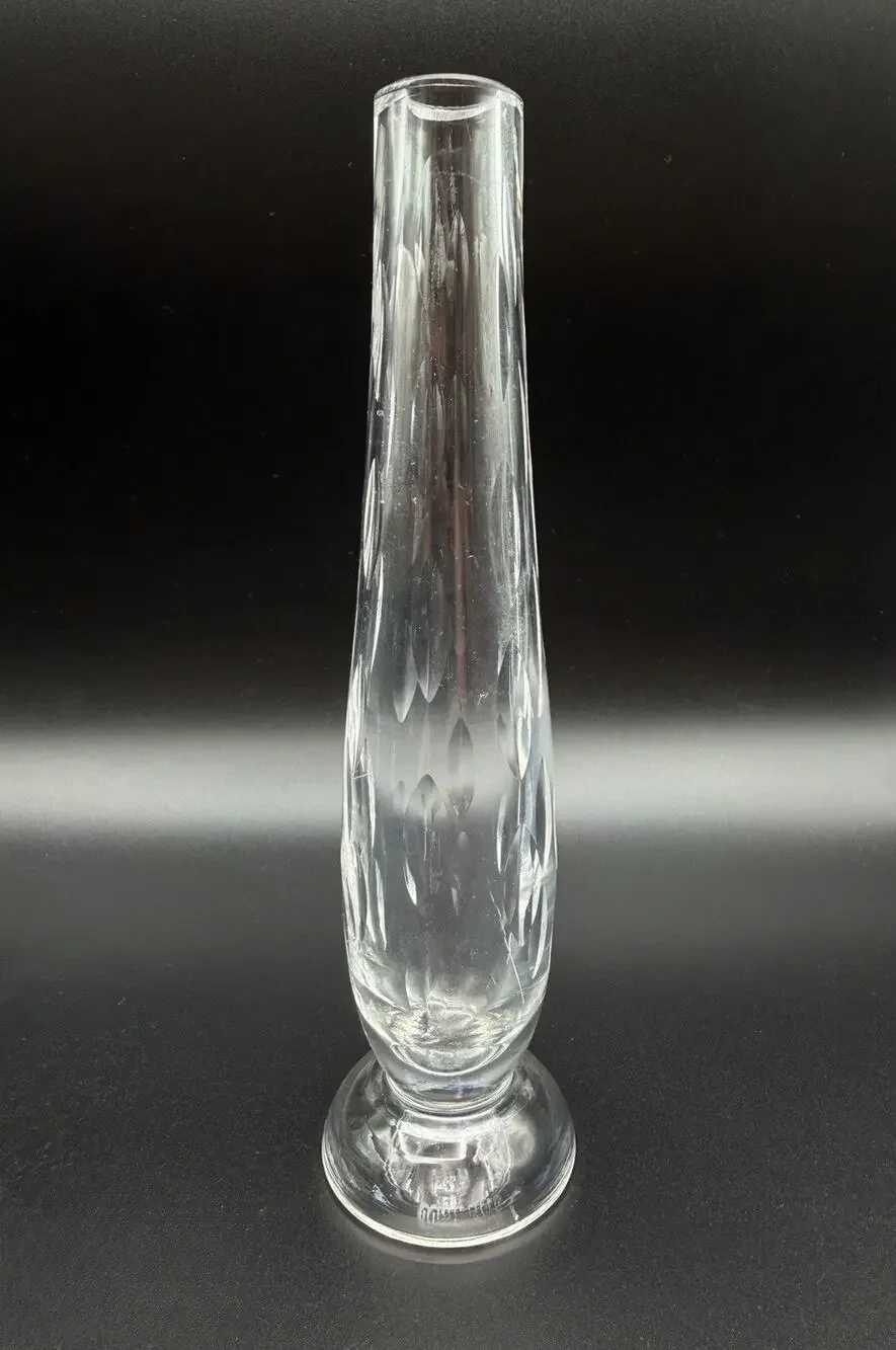 Waterford Crystal Arden Enis Pattern Tear Drop Bud Vase 7” Made in Ireland